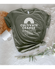 Load image into Gallery viewer, Cultivate Change, Radiate Love – Unisex Bella + Canvas T-Shirt